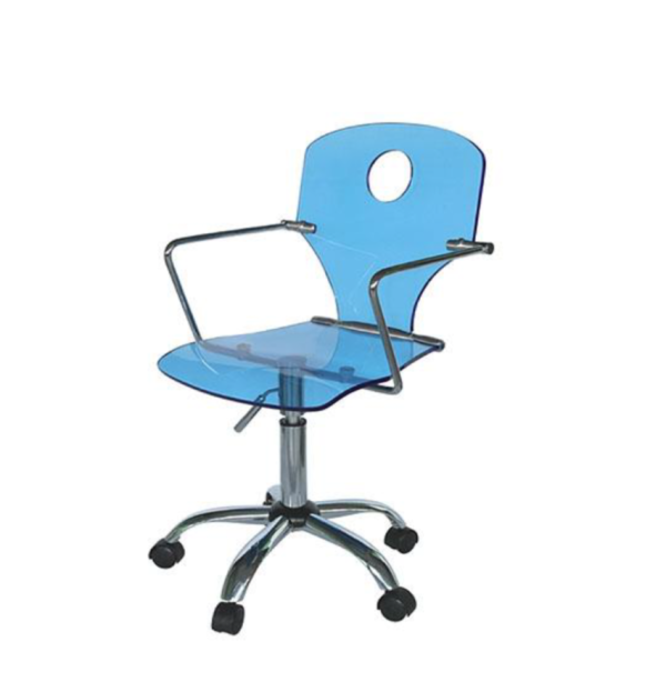 Cadira de disseny blau cel de policarbonat